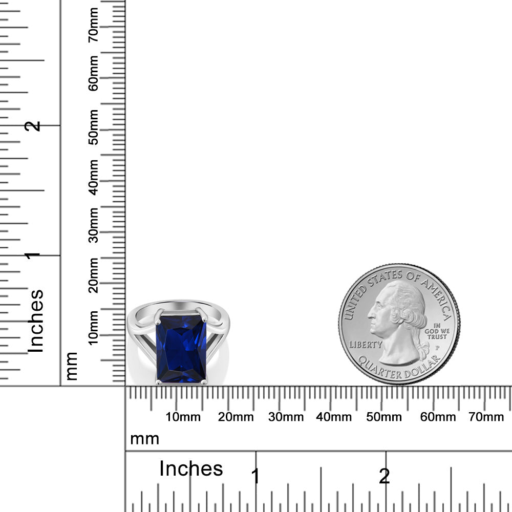 10.0カラット シンセティック サファイア リング 指輪 シルバー925 9月 誕生石