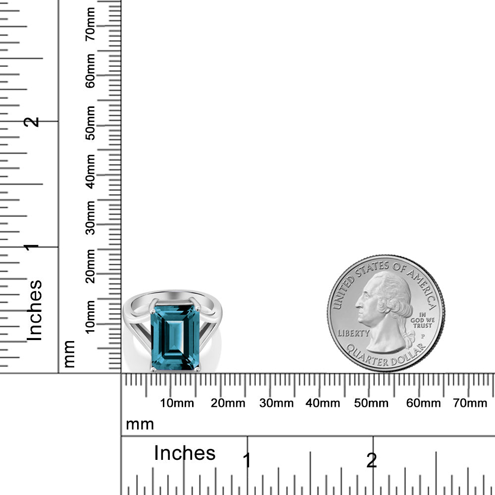 9.5カラット 天然 ロンドンブルートパーズ リング 指輪 シルバー925 11月 誕生石