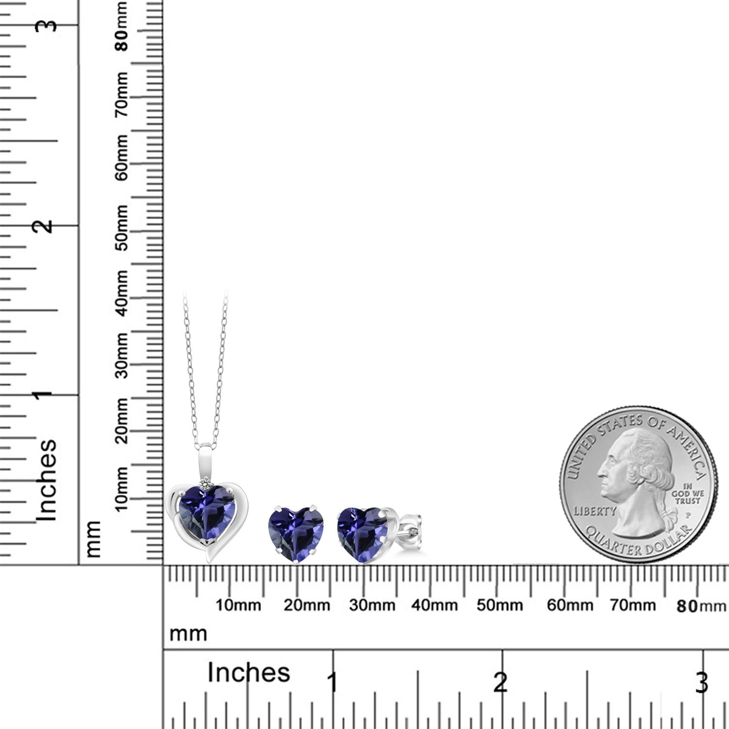 3.77カラット  天然 アイオライト ネックレス ピアス セット  天然 ダイヤモンド シルバー925  3月 誕生石