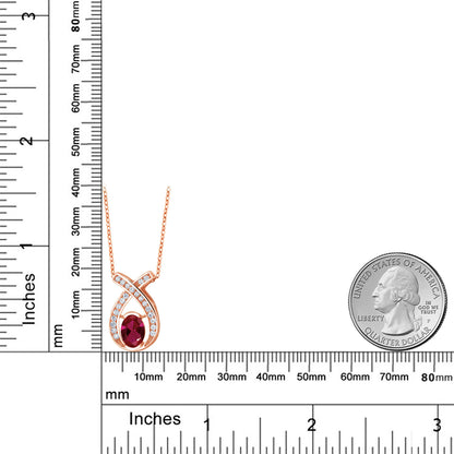 1.68カラット  シンセティック ルビー ネックレス   シルバー925 18金 ピンクゴールド 加工  7月 誕生石