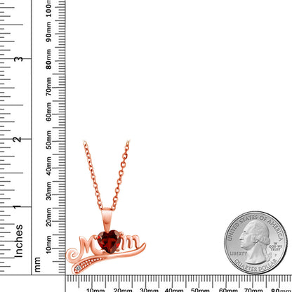 0.61カラット  天然 ガーネット ネックレス  天然 ダイヤモンド シルバー925 18金 ピンクゴールド 加工  1月 誕生石