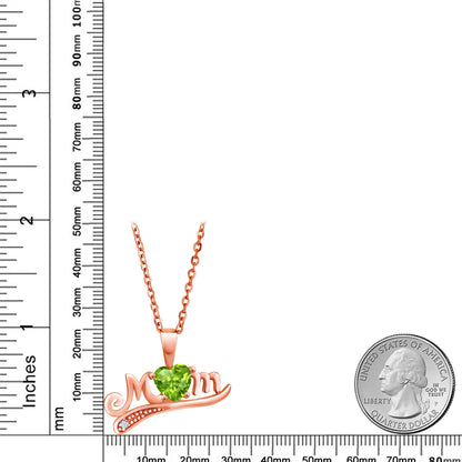 0.51カラット 天然石 ペリドット ネックレス シルバー925 18金 ピンクゴールド 加工 8月 誕生石