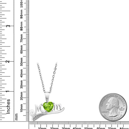 0.51カラット 天然石 ペリドット ネックレス 天然 ダイヤモンド シルバー925 8月 誕生石