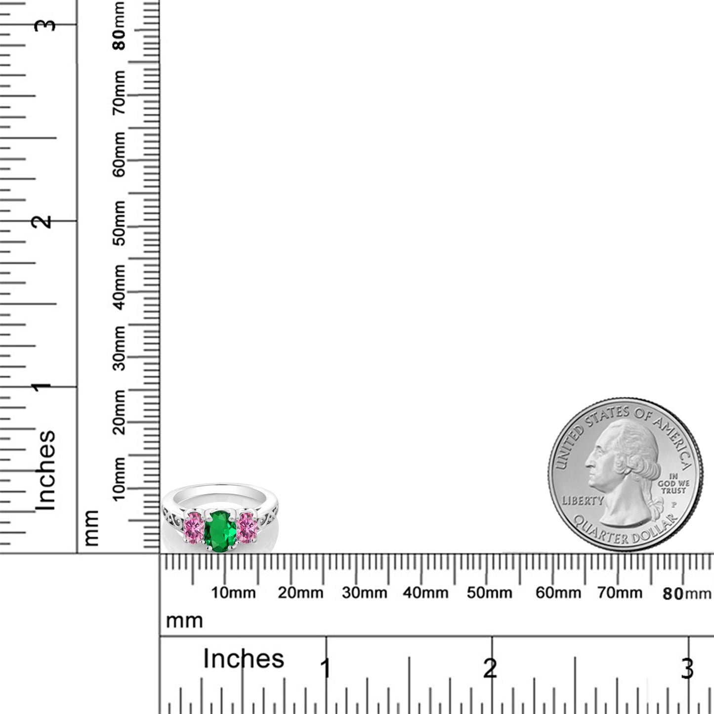 1.67カラット  ナノエメラルド リング 指輪  ピンク モアサナイト シルバー925  5月 誕生石