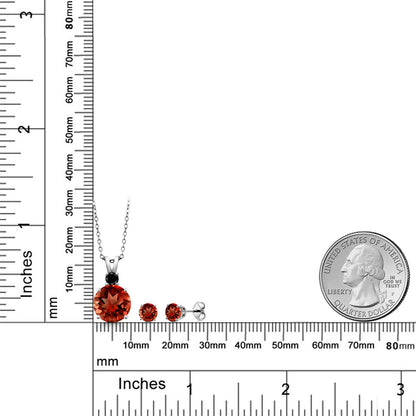 4.87カラット 天然 ガーネット ネックレス ピアス セット シルバー925 1月 誕生石
