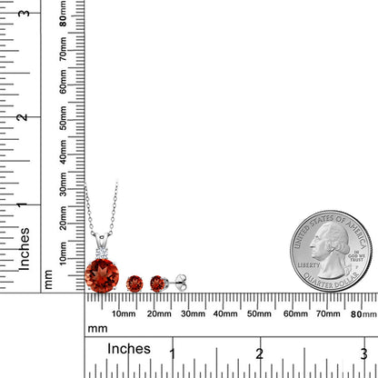4.87カラット  天然 ガーネット ネックレス ピアス セット   シルバー925  1月 誕生石