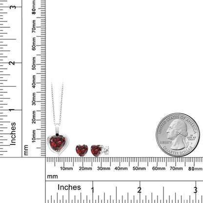 4.02カラット 天然 ガーネット ネックレス ピアス セット シルバー925 1月 誕生石
