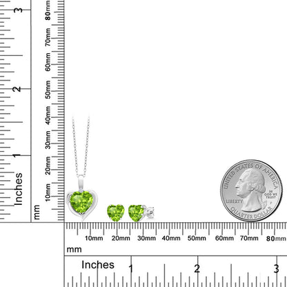 3.15カラット 天然石 ペリドット ネックレス ピアス セット シルバー925 8月 誕生石