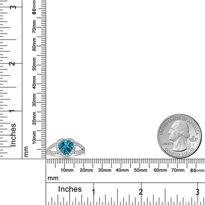 2.86カラット  天然 ロンドンブルートパーズ リング 指輪  モアサナイト シルバー925  11月 誕生石
