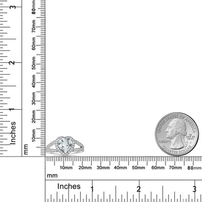 2.59カラット  天然 スカイブルートパーズ リング 指輪  モアサナイト シルバー925  11月 誕生石