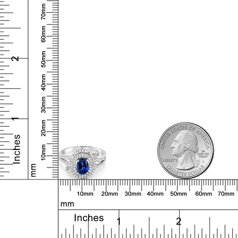 2.25カラット シンセティック サファイア リング 指輪 シルバー925 9月 誕生石