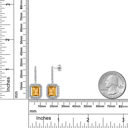 5.62カラット  天然 シトリン ピアス   シルバー925  11月 誕生石