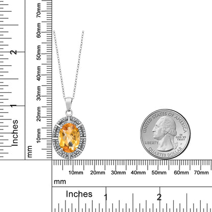 6.57カラット  天然 シトリン ネックレス   シルバー925  11月 誕生石