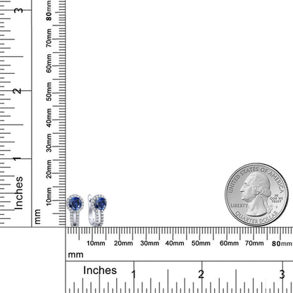 1.6カラット シンセティック サファイア ピアス シンセティック ホワイトサファイア シルバー925 9月 誕生石