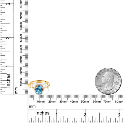 1.2カラット  天然 スイスブルートパーズ リング 指輪   シルバー925 18金 イエローゴールド 加工  11月 誕生石