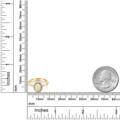 0.71カラット 天然 エチオピアンオパール リング 指輪 シルバー925 18金 イエローゴールド 加工 10月 誕生石