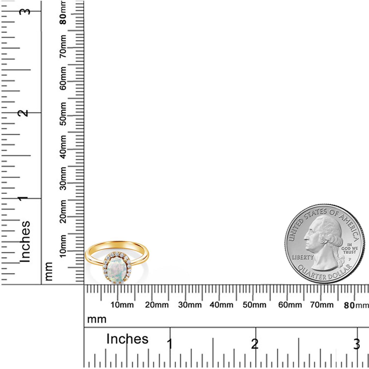 1.2カラット  シミュレイテッド ホワイトオパール リング 指輪   シルバー925 18金 イエローゴールド 加工  10月 誕生石