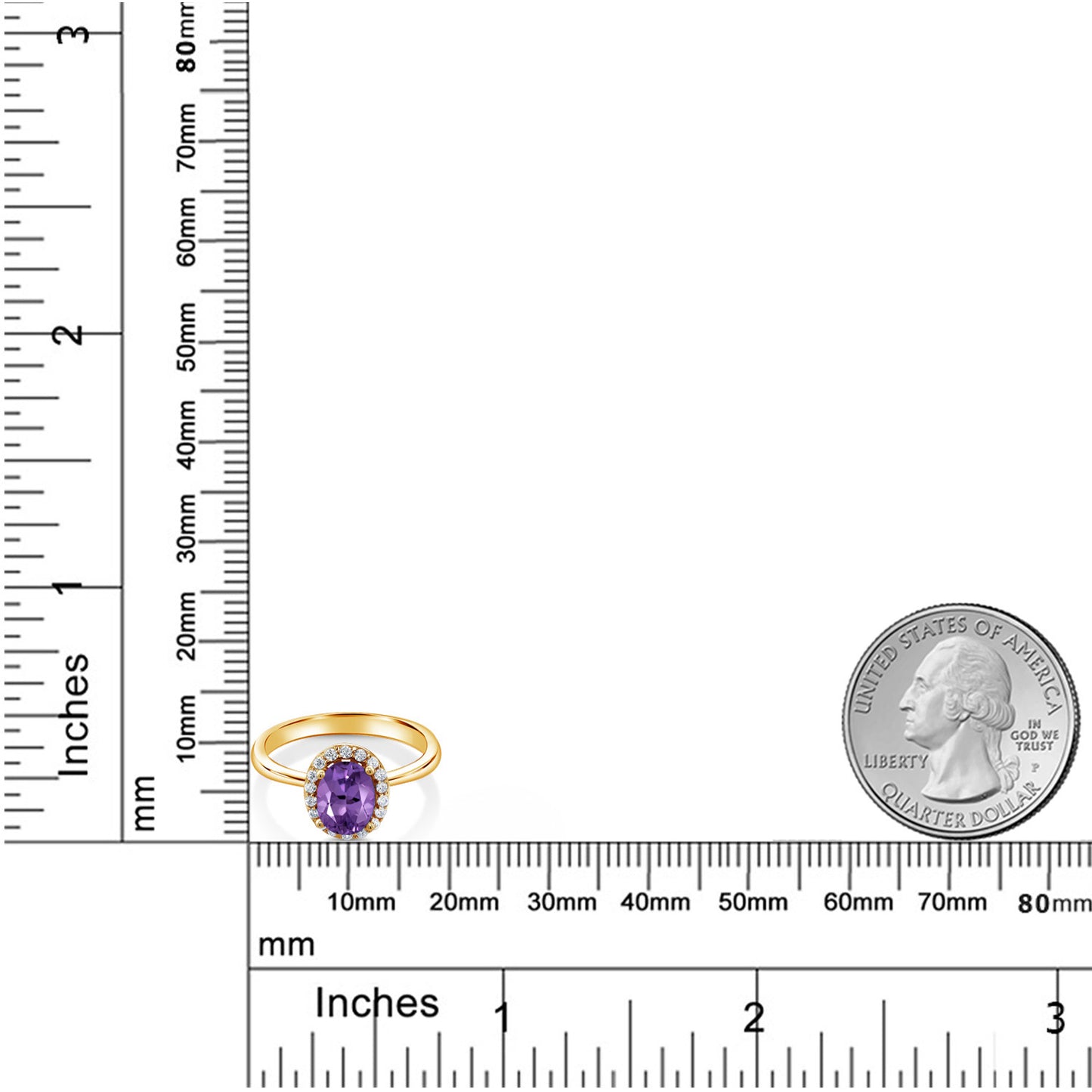 0.95カラット  天然 アメジスト リング 指輪   シルバー925 18金 イエローゴールド 加工  2月 誕生石