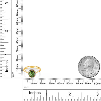 0.9カラット 天然 グリーントルマリン リング 指輪 シルバー925 18金 イエローゴールド 加工 10月 誕生石