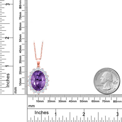 13.76カラット  天然 アメジスト ネックレス   シルバー925 18金 ピンクゴールド 加工  2月 誕生石