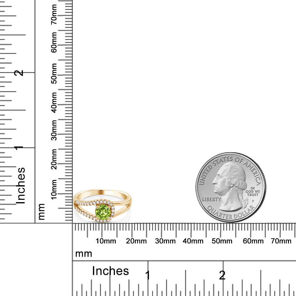 0.95カラット 天然石 ペリドット リング 指輪 シルバー925 18金 イエローゴールド 加工 8月 誕生石