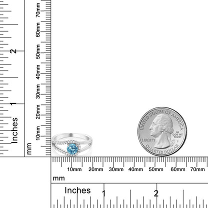 0.95カラット  天然 スイスブルートパーズ リング 指輪   シルバー925  11月 誕生石