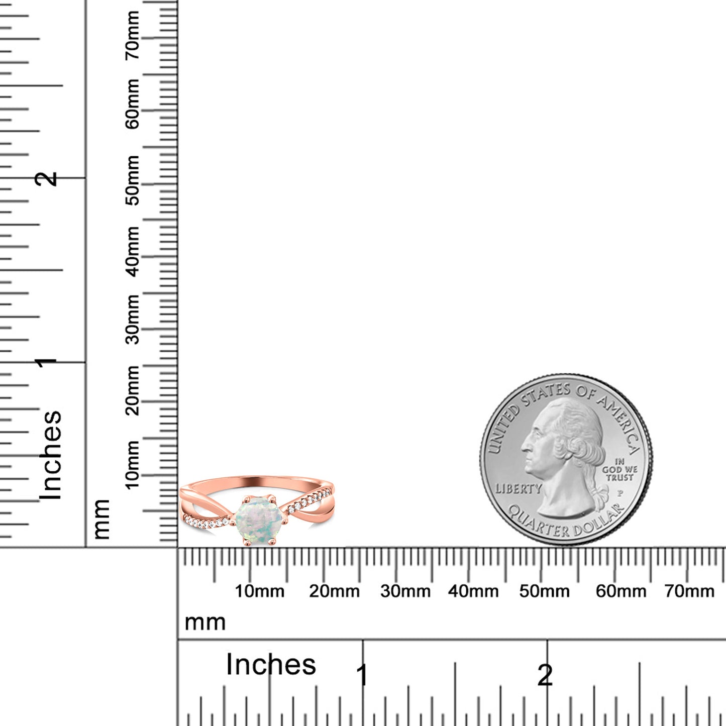0.94カラット  シミュレイテッド ホワイトオパール リング 指輪   シルバー925 18金 ピンクゴールド 加工  10月 誕生石