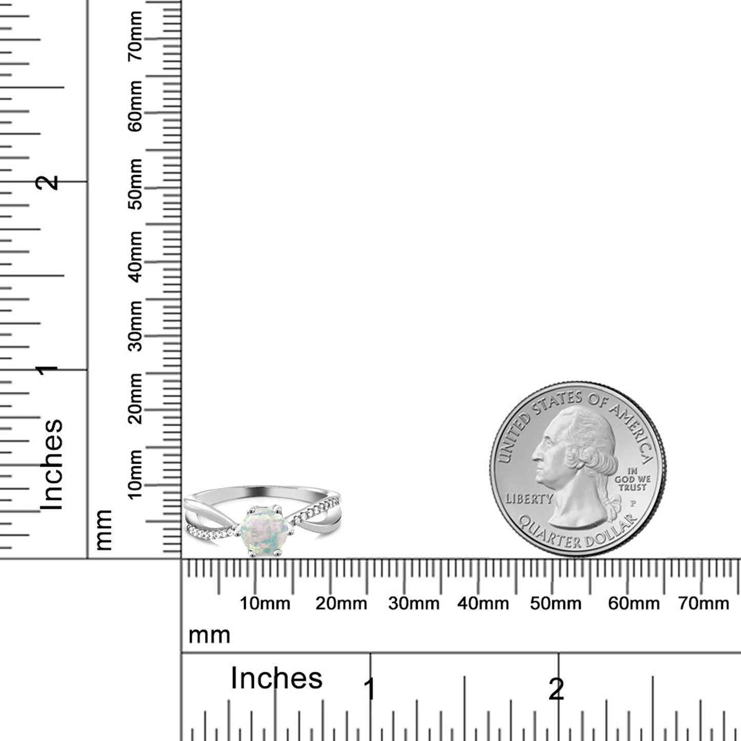 0.84カラット  シミュレイテッド ホワイトオパール リング 指輪   シルバー925  10月 誕生石