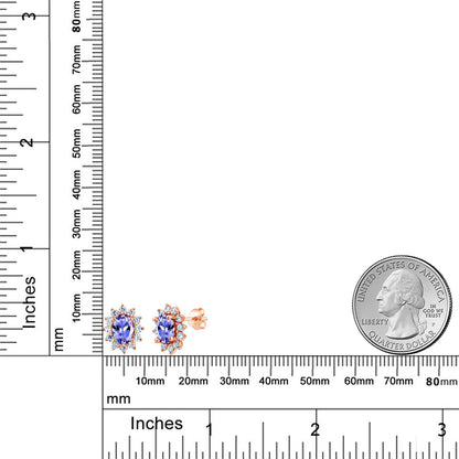 2.22カラット 天然石 タンザナイト ピアス シルバー925 18金 ピンクゴールド 加工 12月 誕生石