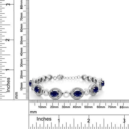 7.92カラット  天然 サファイア ブレスレット   シルバー925  9月 誕生石