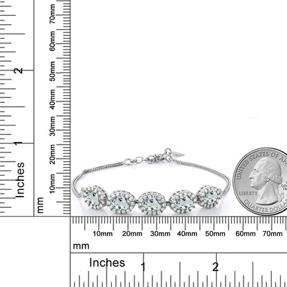 4.64カラット  天然 アクアマリン ブレスレット   シルバー925  3月 誕生石