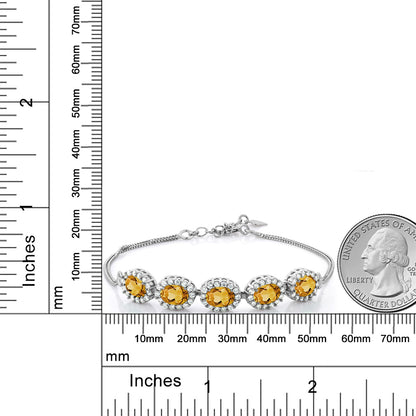 4.04カラット 天然 シトリン ブレスレット シルバー925 11月 誕生石