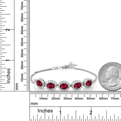5.74カラット シンセティック ルビー ブレスレット シルバー925 7月 誕生石