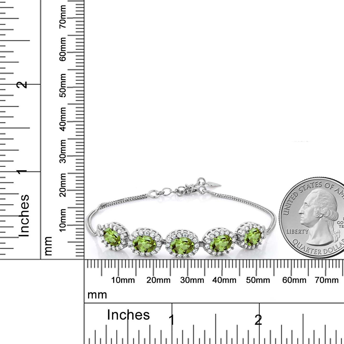 5.04カラット 天然石 ペリドット ブレスレット シルバー925 8月 誕生石
