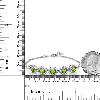 5.04カラット 天然石 ペリドット ブレスレット シルバー925 8月 誕生石