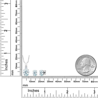 2.75カラット  天然 アクアマリン ネックレス ピアス セット   シルバー925  3月 誕生石