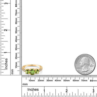 1.92カラット 天然石 ペリドット リング 指輪 シルバー925 18金 イエローゴールド 加工 8月 誕生石