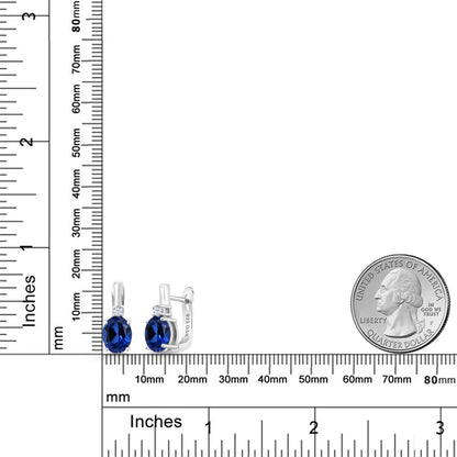 4.7カラット シンセティック サファイア ピアス シンセティック ホワイトサファイア シルバー925 9月 誕生石