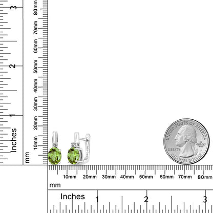 2.83カラット 天然石 ペリドット ピアス 天然 ダイヤモンド シルバー925 8月 誕生石