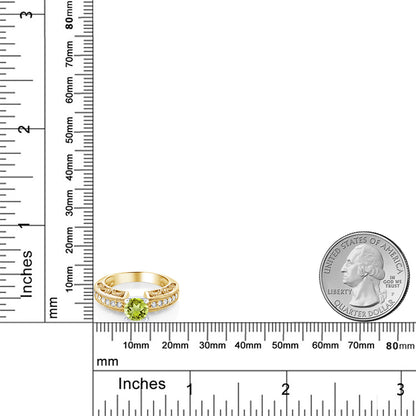 1.59カラット 天然石 ペリドット リング 指輪 シルバー925 18金 イエローゴールド 加工 8月 誕生石