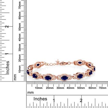 9.71カラット 天然 サファイア ブレスレット シルバー925 18金 ピンクゴールド 加工 9月 誕生石