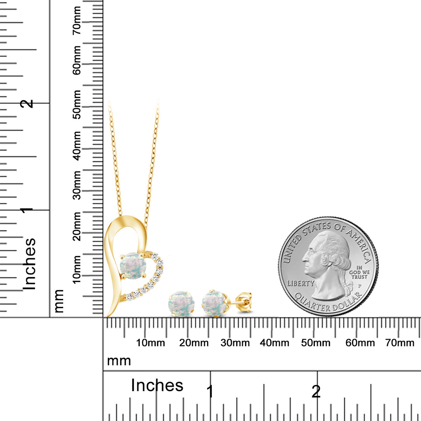 3.32カラット  シミュレイテッド ホワイトオパール ネックレス ピアス セット   シルバー925 18金 イエローゴールド 加工  10月 誕生石