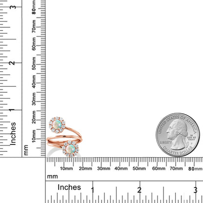 1.6カラット  シミュレイテッド ホワイトオパール リング 指輪   シルバー925 18金 ピンクゴールド 加工  10月 誕生石