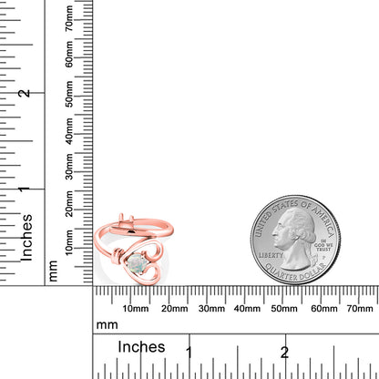 0.5カラット  シミュレイテッド ホワイトオパール リング 指輪   シルバー925 18金 ピンクゴールド 加工  10月 誕生石