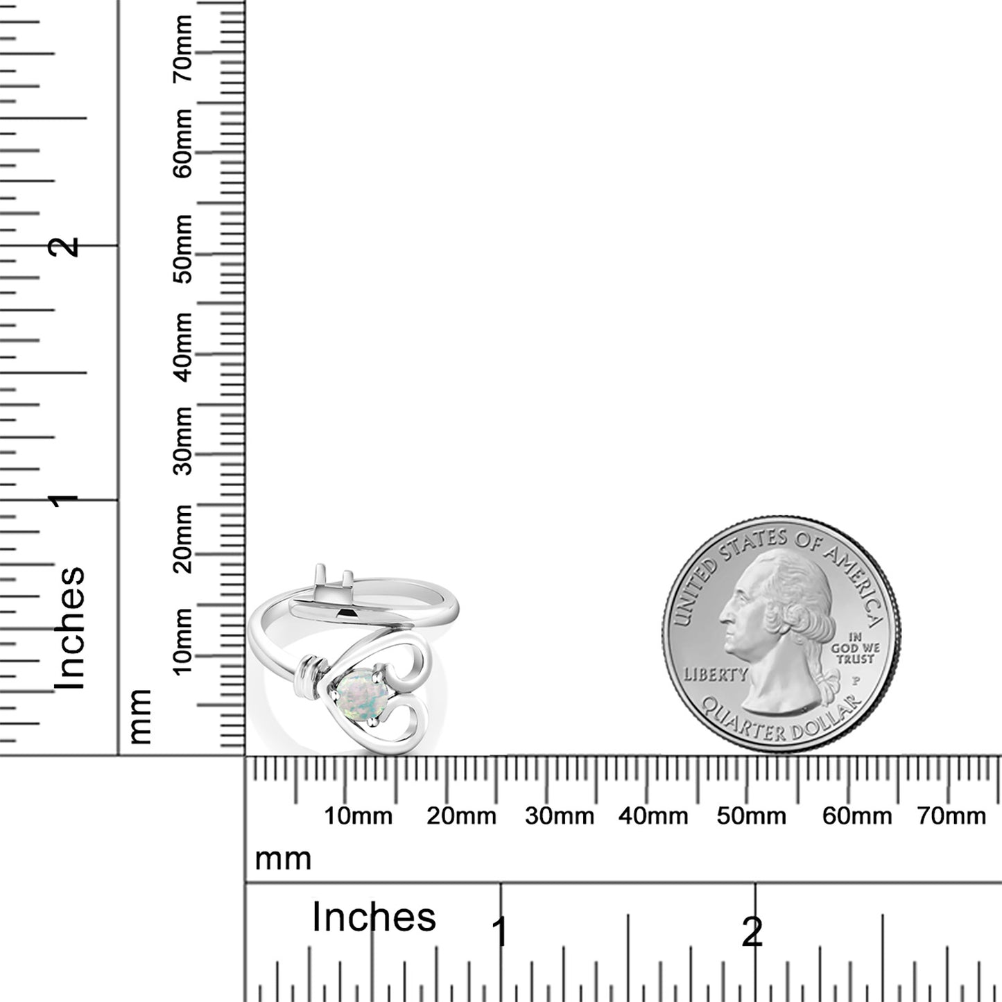0.5カラット  シミュレイテッド ホワイトオパール リング 指輪   シルバー925  10月 誕生石