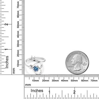 0.5カラット ブルー モアサナイト リング 指輪 シルバー925