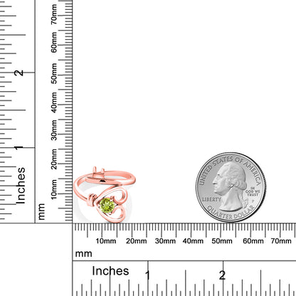 0.55カラット  天然石 ペリドット リング 指輪   シルバー925 18金 ピンクゴールド 加工  8月 誕生石