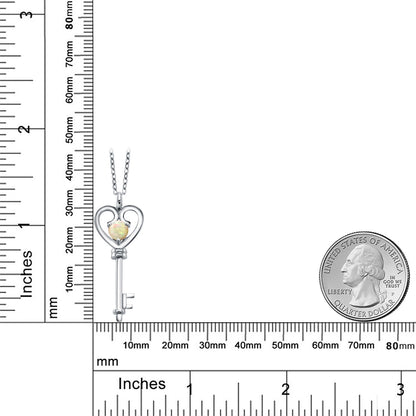 0.5カラット  天然 エチオピアンオパール キーネックレス   シルバー925  10月 誕生石
