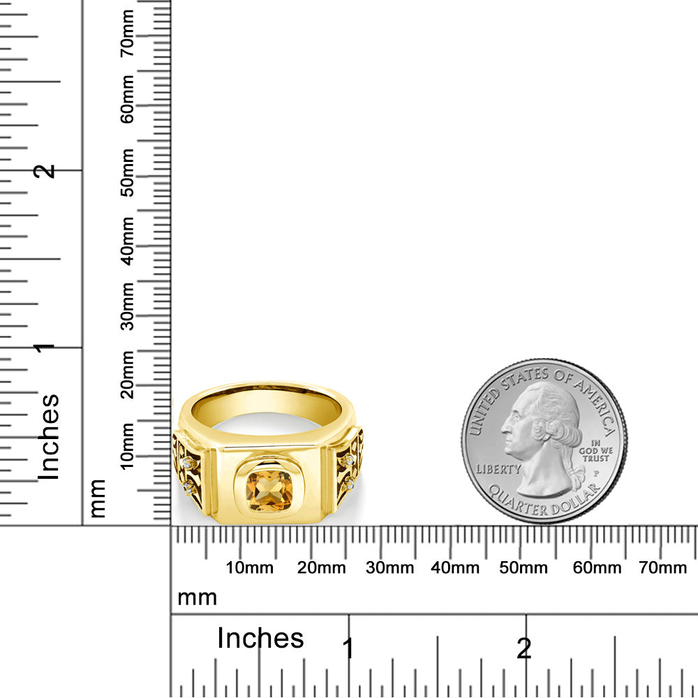 3.04カラット  天然 シトリン リング 指輪   シルバー925 18金 イエローゴールド 加工  11月 誕生石