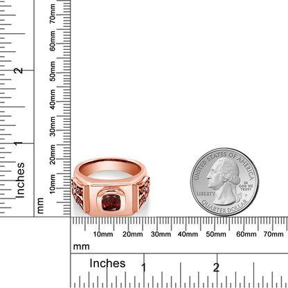 2.78カラット 天然 ガーネット リング 指輪 シンセティック サファイア シルバー925 18金 ピンクゴールド 加工 1月 誕生石